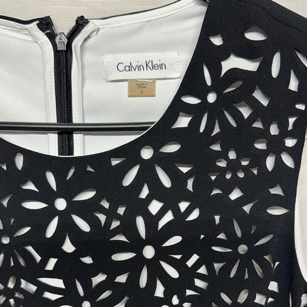 Calvin Klein Black Floral Cutout Mini Dress - Picture 2 of 11